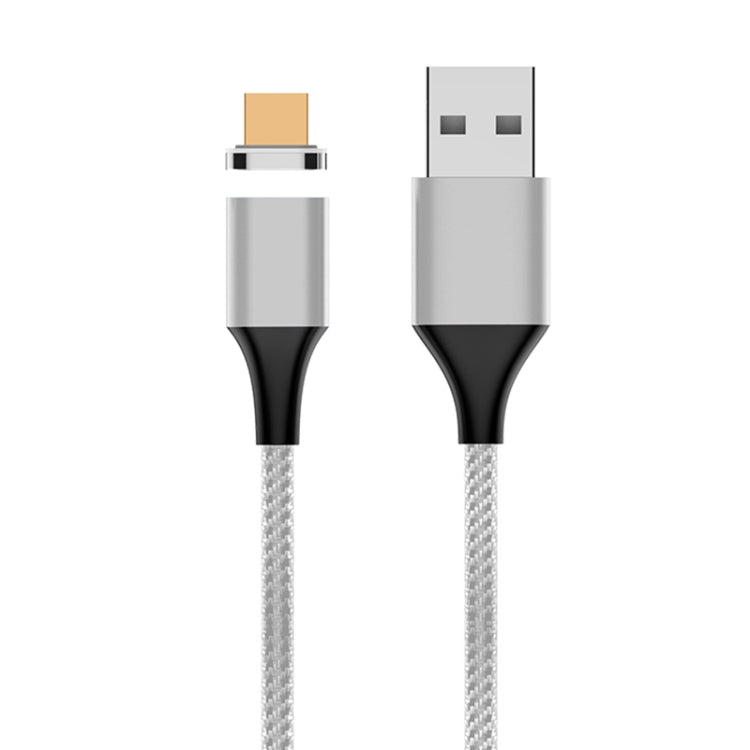 Câble de données magnétique en nylon M11 3A USB vers micro USB Longueur du câble : 1 m (argent)