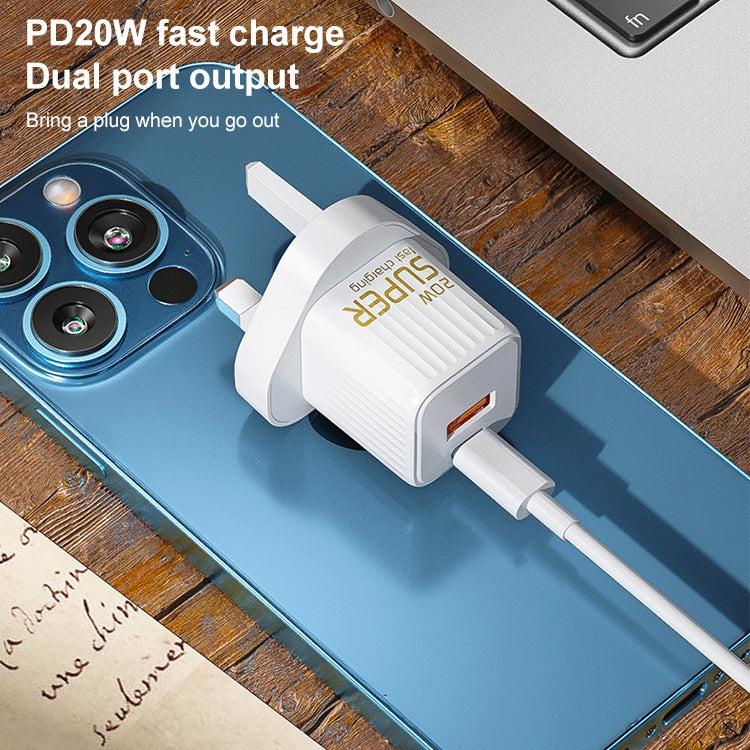 WK WP-U138 PD20W Type-C / USB-C + USB Fast Charging Power Charger UK Plug