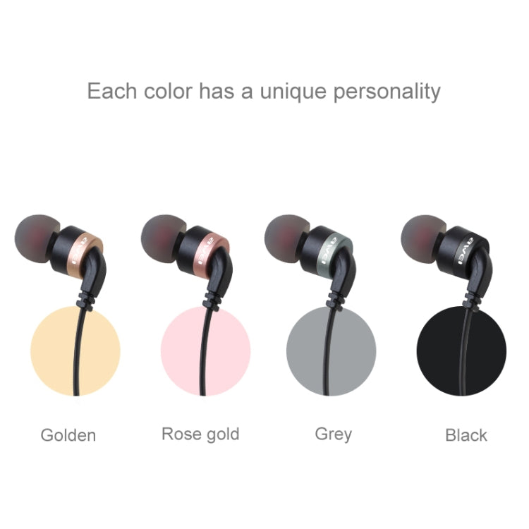 awei ES-30TY TPE In-ear Wire Control Earphone with Mic for iPhone iPad Galaxy Huawei Xiaomi LG HTC and other Smartphones (Black)