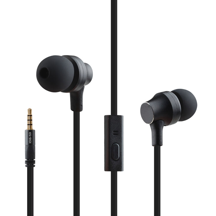 awei ES910i TPE In-Ear Wire Control Earphone with Mic for iPhone iPad Galaxy Huawei Xiaomi LG HTC and other Smartphones (Black)