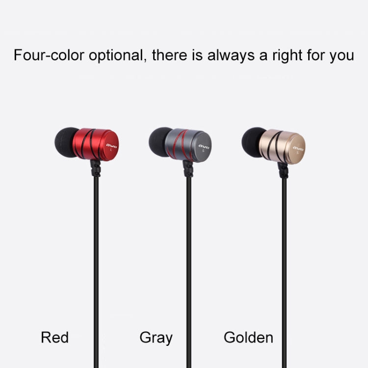 awei Q5i Nylon Fabric Inner Cable Control Earphone with Microphone for iPhone iPad Galaxy Huawei Xiaomi LG HTC and other Smart Phones (Grey)