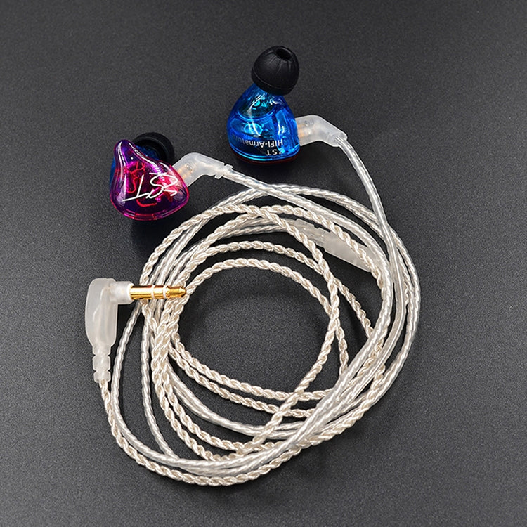 Câble de casque audio à texture torsadée argentée de 3,5 mm applicable à KZ ZST (argent)
