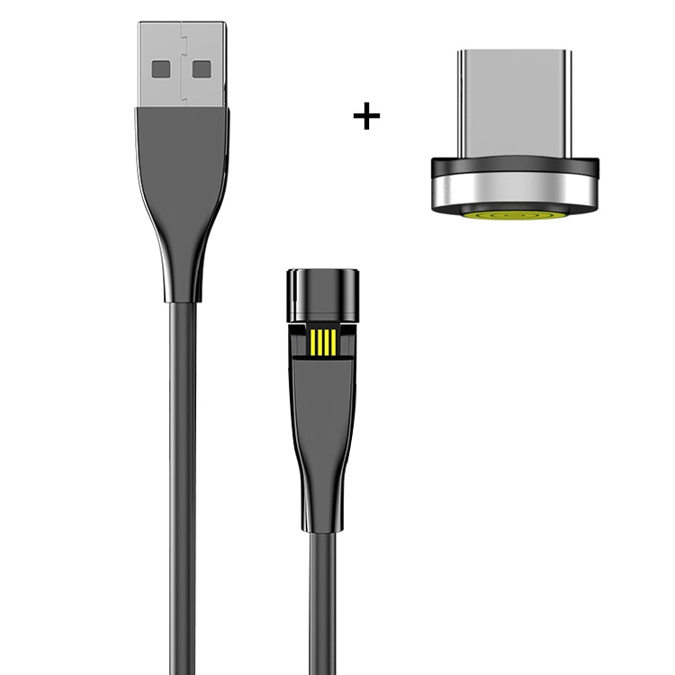 2m USB to USB-C / Type-C 540 Degree Rotatable Magnetic Charging Cable (Black)