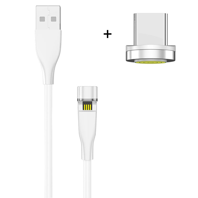 2m USB to USB-C / Type-C 540 Degree Rotatable Magnetic Charging Cable (White)