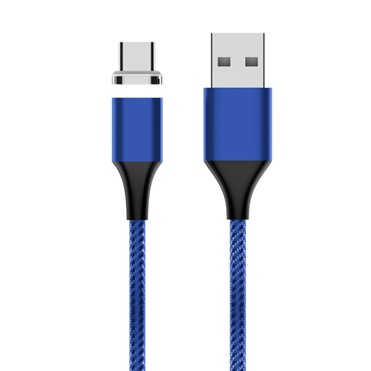 M11 3A USB A USB-C / Type C / Câble de données magnétique tressé en nylon Longueur du câble : 1 m (Bleu)