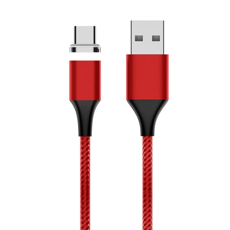 M11 3A USB A USB-C / Type C / Câble de données magnétique tressé en nylon Longueur du câble : 1 m (rouge)