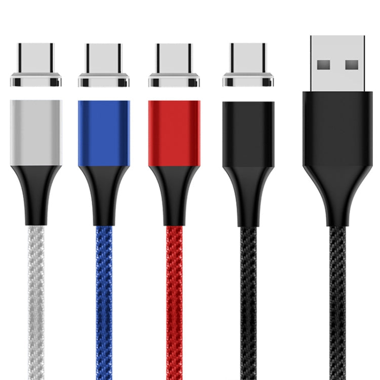 M11 3A USB A USB-C / Type C / Câble de données magnétique tressé en nylon Longueur du câble : 1 m (Argent)
