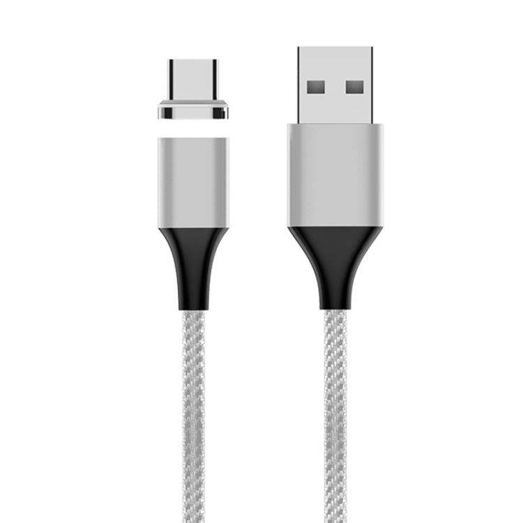 Câble de données magnétique en nylon M11 3A USB A USB-C / TYPE-C Longueur du câble : 2 m (Argent)