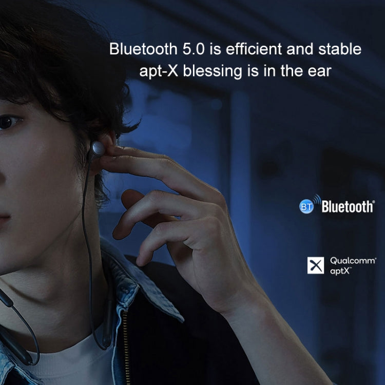 MEIZU EP63NC IPX5 Waterproof Bluetooth 5.0 Wireless Noise Canceling Neck-Mounted Bluetooth Earphone with Wired Control Call and Voice Assistant (Black)