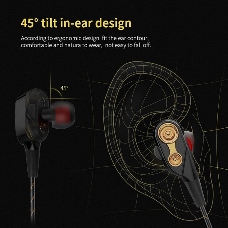 QKZ CK8 HiFi In-ear Four-unit Music Sports Headphones (Black)