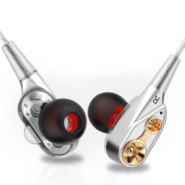 QKZ CK8 HiFi In-ear Four-unit Music Sports Headphones (Silver)