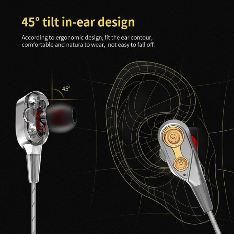 QKZ CK8 HiFi In-ear Auriculares Deportivos de música de cuatro unidades (Plateados)