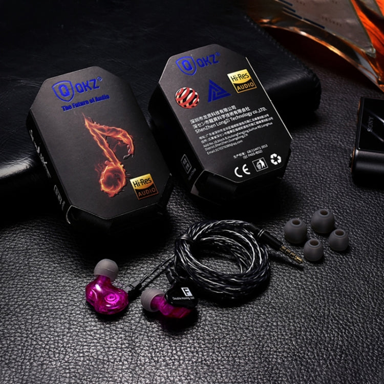 QKZ CK9 HiFi In-ear Auriculares Deportivos de música de cuatro unidades (morado)