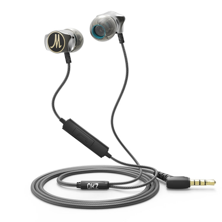 QKZ DM7 Auriculares Deportivos internos de alta calidad totalmente metálicos para música Versión de Micrófono