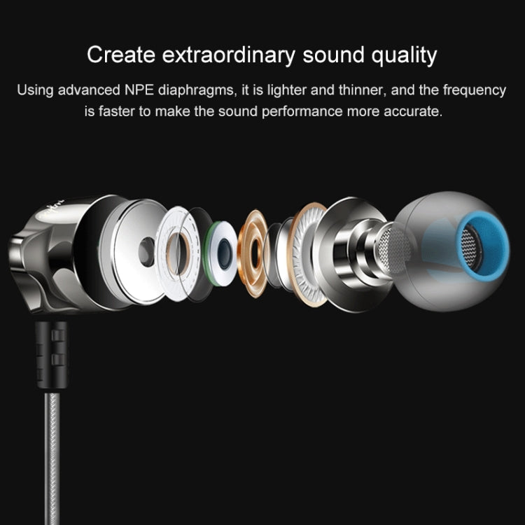 QKZ DM7 Auriculares Deportivos internos de alta calidad totalmente metálicos para música Versión de Micrófono