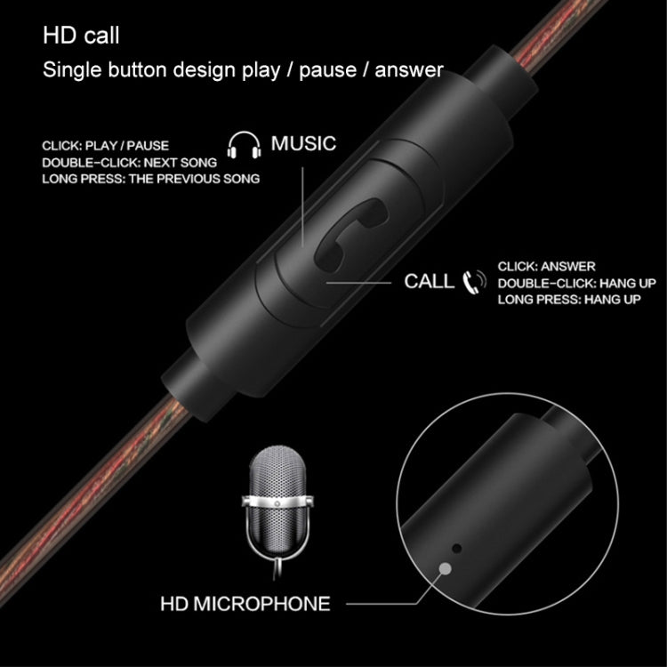 QKZ KD4 Écouteurs intra-auriculaires à quatre unités Écouteurs de sport de musique Version microphone (Rouge)