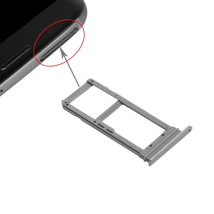 Plateau de carte SIM et plateau de carte Micro SD pour Samsung Galaxy S7 Edge / G935 (Gris)