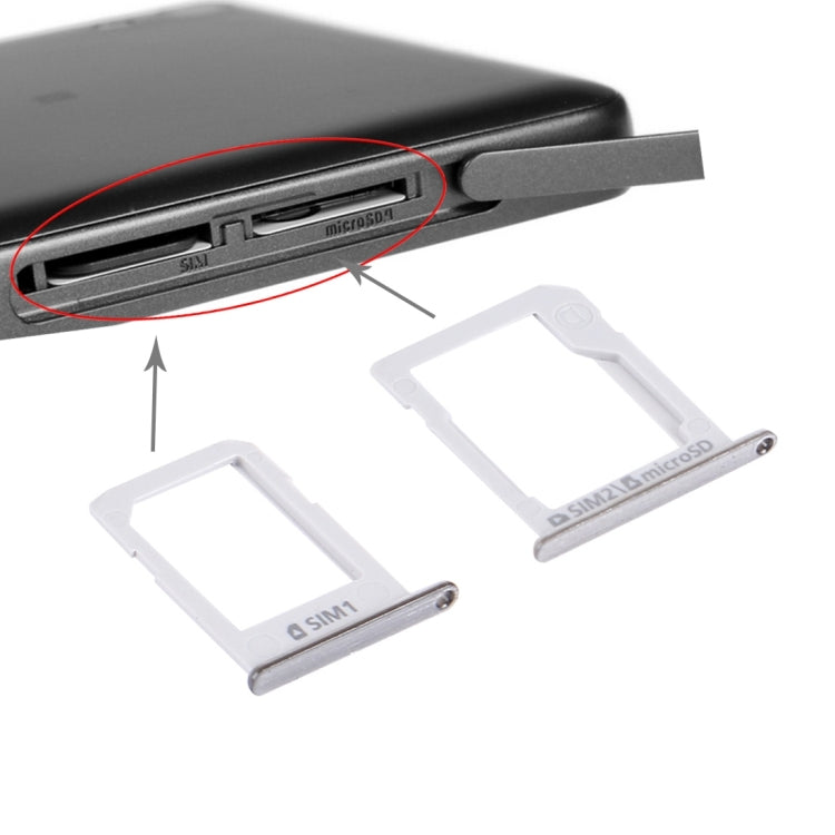 Bandeja para Tarjeta SIM + Bandeja para Tarjeta Micro SD / SIM para Samsung Galaxy E5 (Versión Dual SIM) (Plata)