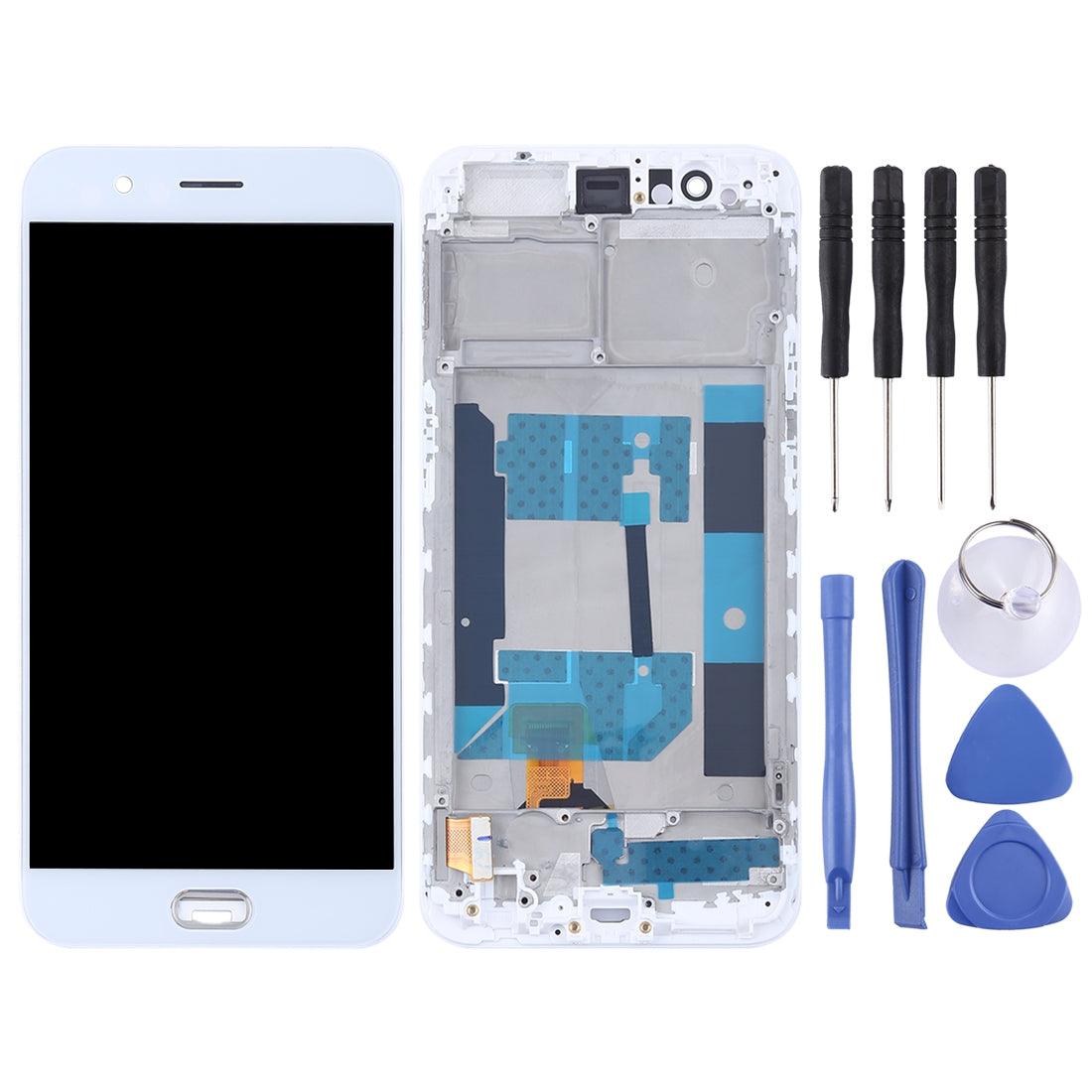 Ecran Complet LCD + Tactile + Châssis (Version TFT) Oppo R11 Blanc