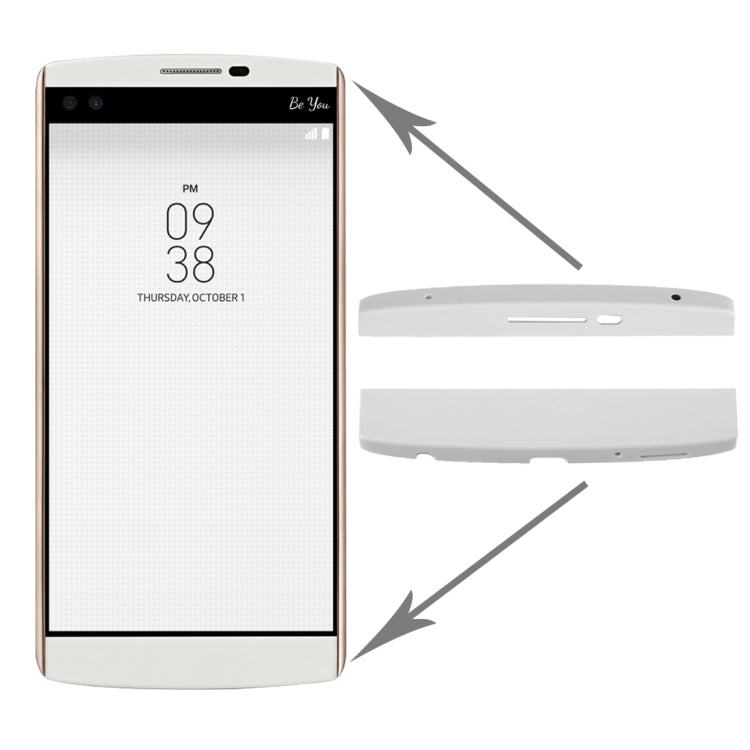 Front Housing Cover (Top + Bottom) with Adhesive LG V10 (White)