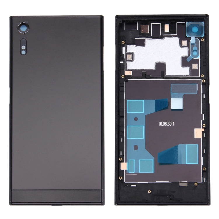 Battery Back Cover + Rear Bottom Battery Cover + Middle Frame for Sony Xperia XZ (Black)