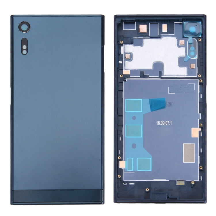 Couvercle arrière de batterie + couvercle de batterie inférieur arrière + cadre central pour Sony Xperia XZ (bleu foncé)