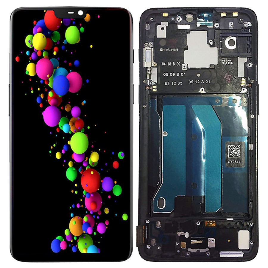 Ecran Complet LCD + Tactile + Châssis OnePlus 6 Noir