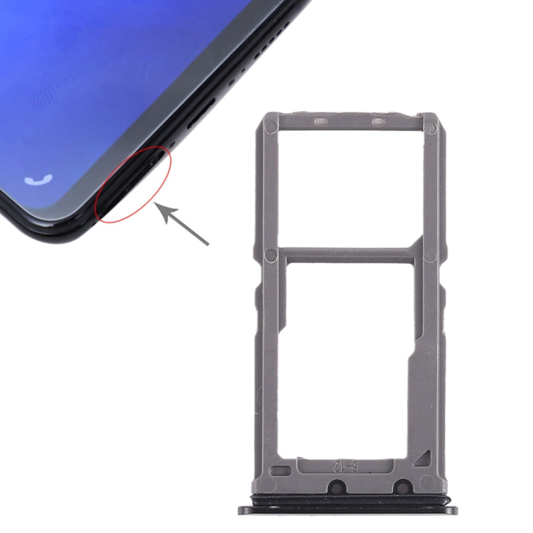 SIM Card Tray + SIM Card Tray / Micro SD Card Tray for Vivo X21 (Black)