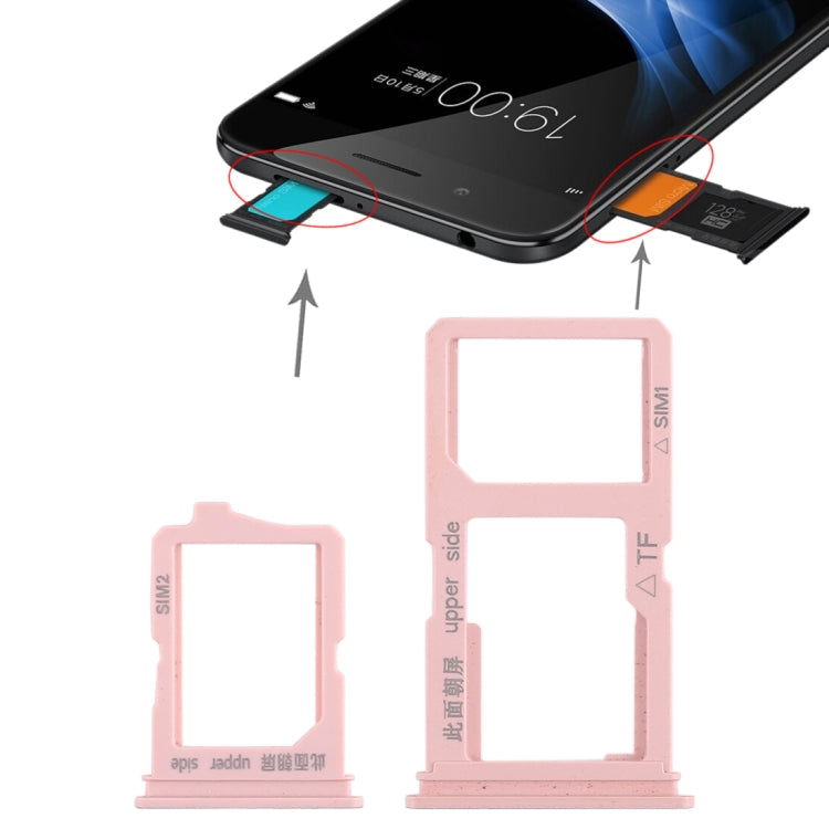 2 x SIM Card Tray + Micro SD Card Tray for Vivo Y66 (Rose Gold)