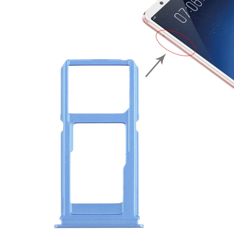 SIM Card Tray + SIM Card Tray / Micro SD Card Tray for Vivo X20 (Blue)