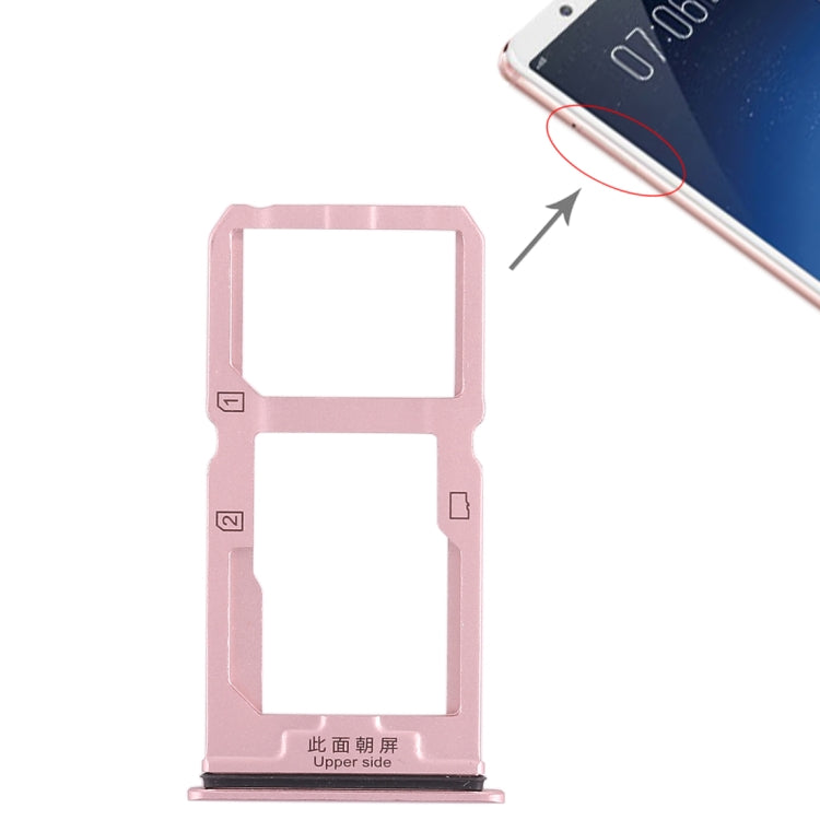 SIM Card Tray + SIM Card Tray / Micro SD Card Tray for Vivo X20 (Rose Gold)