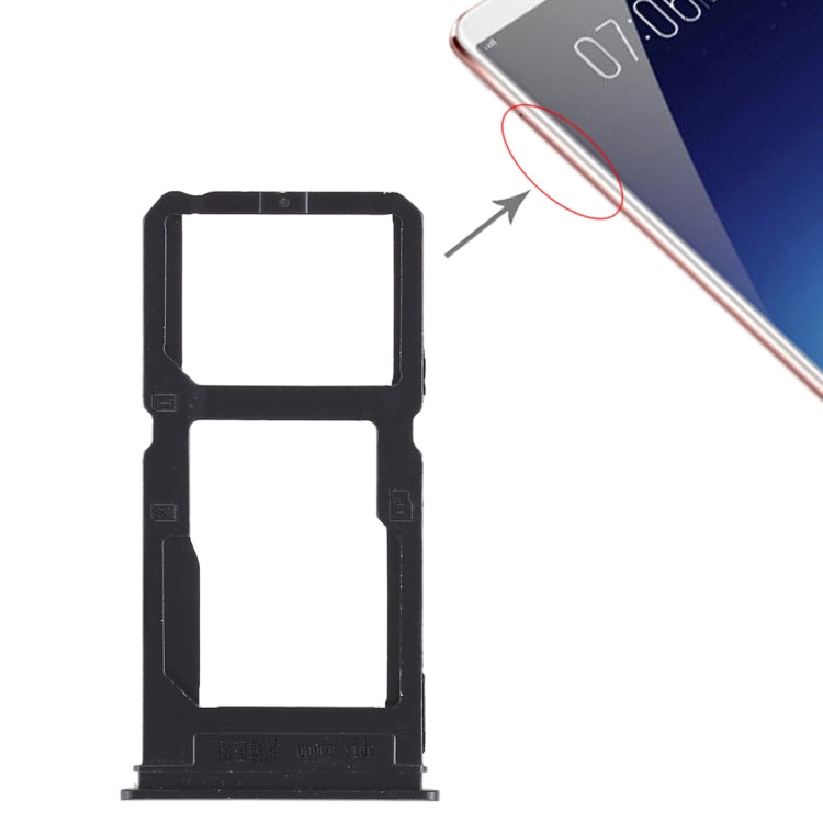 Plateau de carte SIM + plateau de carte SIM / plateau de carte Micro SD pour Vivo X20 Plus (noir)