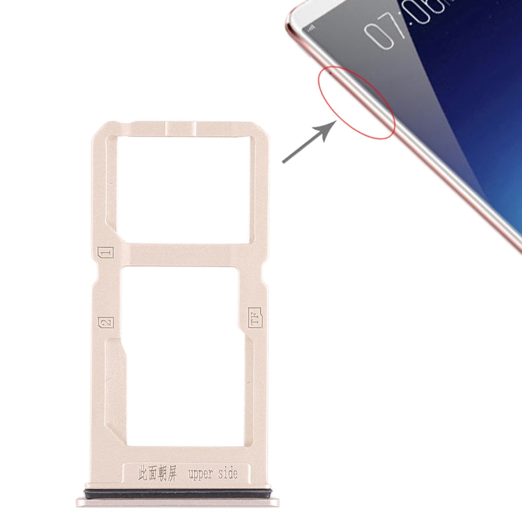 SIM Card Tray + SIM Card Tray / Micro SD Card Tray for Vivo X20 Plus (Gold)