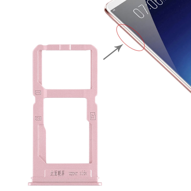 SIM Card Tray + SIM Card Tray / Micro SD Card Tray for Vivo X20 Plus (Rose Gold)