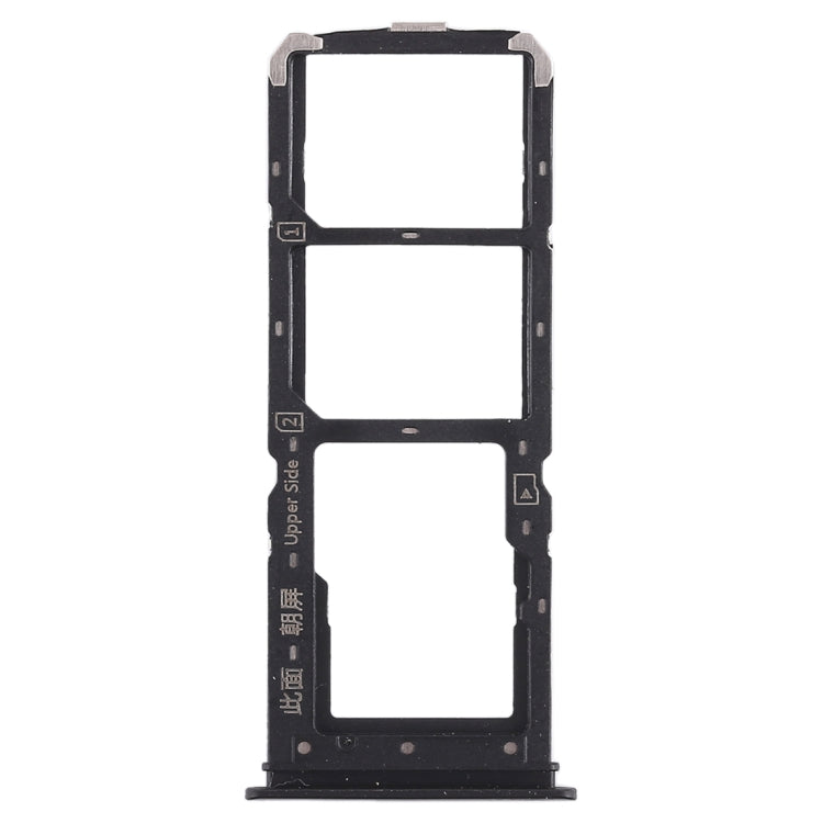 2 x plateau de carte SIM + plateau de carte Micro SD pour Vivo Y71 (noir)