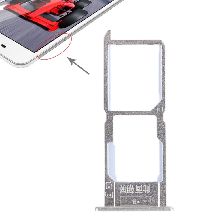 SIM Card Tray + SIM Card Tray / Micro SD Card Tray for Vivo Y37 (Silver)