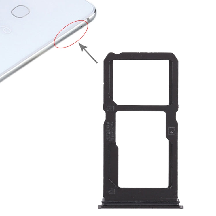 SIM Card Tray + SIM Card Tray / Micro SD Card Tray for Vivo X21i (Black)