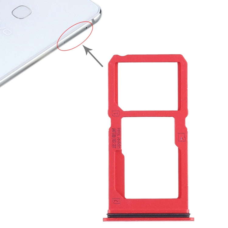 SIM Card Tray + SIM Card Tray / Micro SD Card Tray for Vivo X21i (Red)