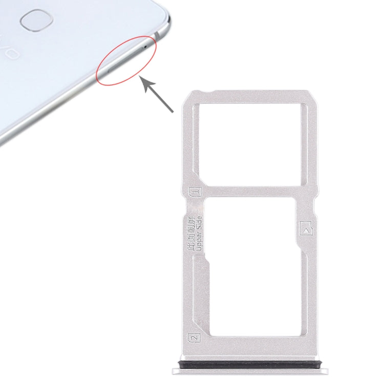 SIM Card Tray + SIM Card Tray / Micro SD Card Tray for Vivo X21i (Silver)