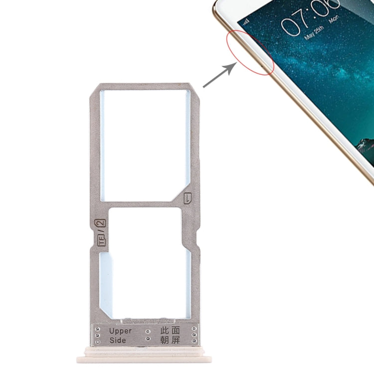 SIM Card Tray + SIM Card Tray / Micro SD Card Tray for Vivo Y67 (Gold)