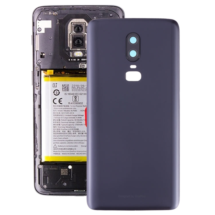 Frosted Battery Back Cover with Camera Lens for OnePlus 6 (Black)