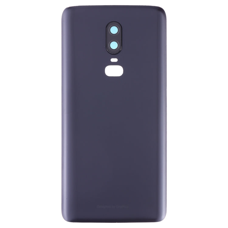 Coque arrière de batterie givrée avec objectif d'appareil photo pour OnePlus 6 (noir)