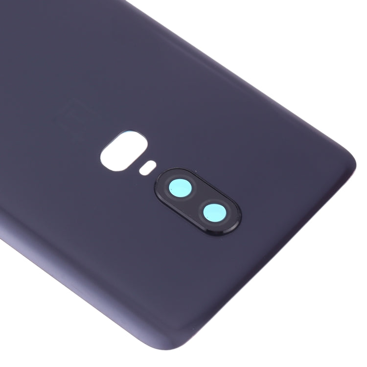 Frosted Battery Back Cover with Camera Lens for OnePlus 6 (Black)