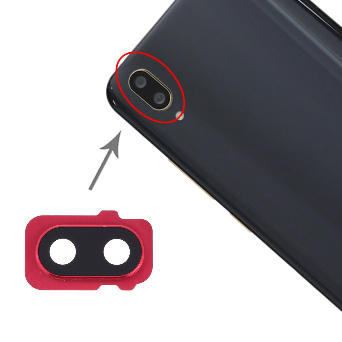 Rear Camera Lens Cover Vivo X21 Red