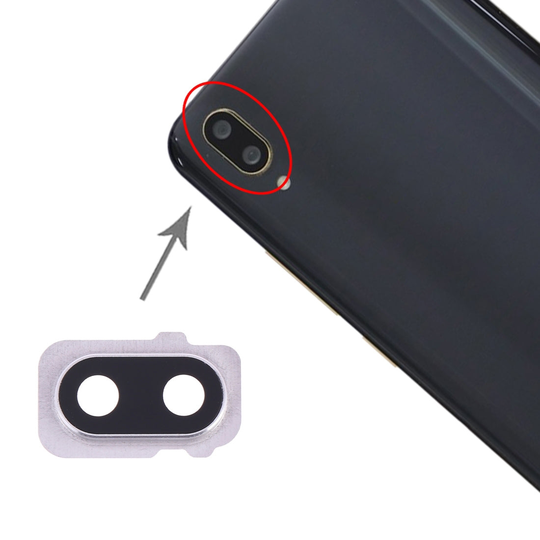 Rear Camera Lens Cover Vivo X21 Silver