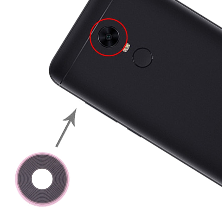 10 caches d'objectif de caméra PCS pour Xiaomi Redmi 5 Plus (Rose)