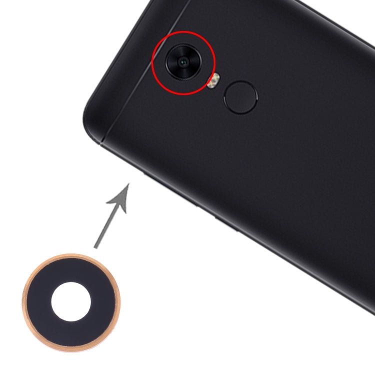 10 caches d'objectif d'appareil photo pour Xiaomi Redmi 5 Plus (or)