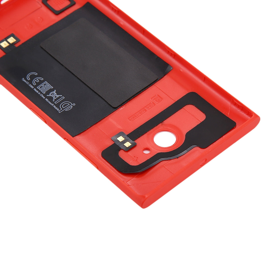 Cache Batterie Coque Arrière Nokia Lumia 735 NFC couleur unie Rouge