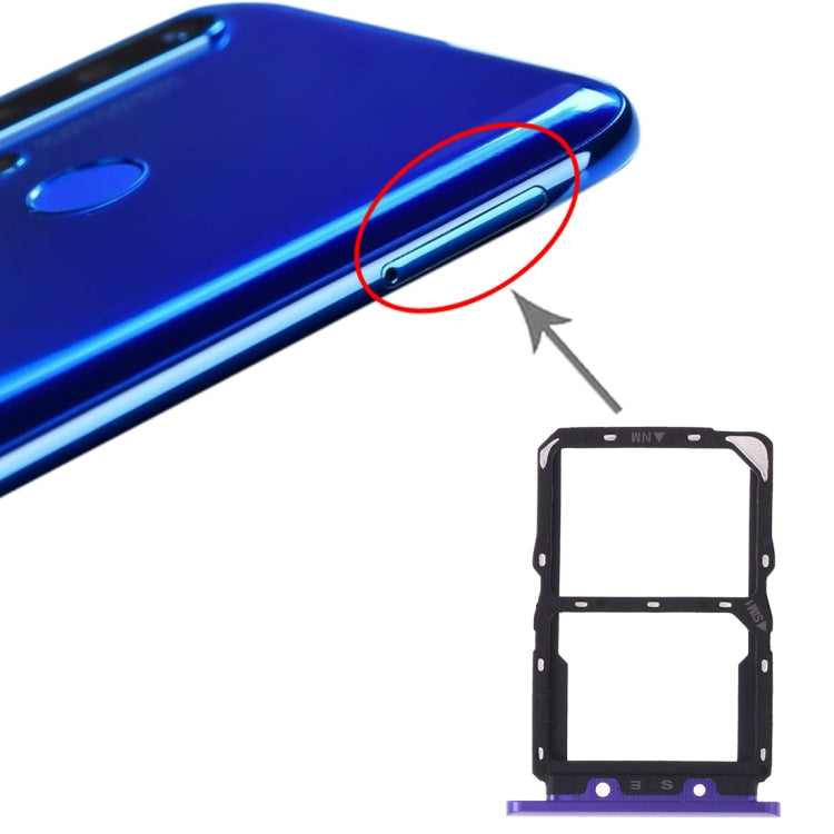 SIM Card Tray + NM Card Tray for Huawei Nova 5 (Purple)