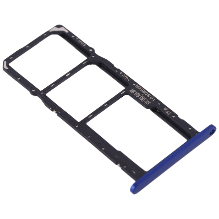 SIM Card Tray + SIM Card Tray + Micro SD Card Tray for Huawei Y5 (2019) (Blue)